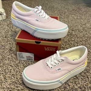 Vans Shoes Vans Era Stacked Pastel Platform Pink White Blue Yellow